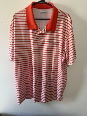 Columbia Men’s Red & White Striped Performance Polo